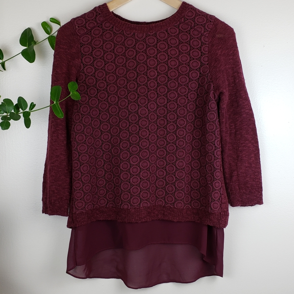 Lucky Brand Cranberry Sweater Top